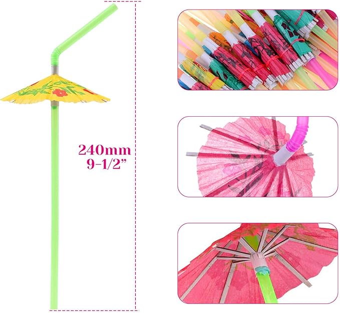Paxcoo 100pcs Umbrella Straws - Image 4