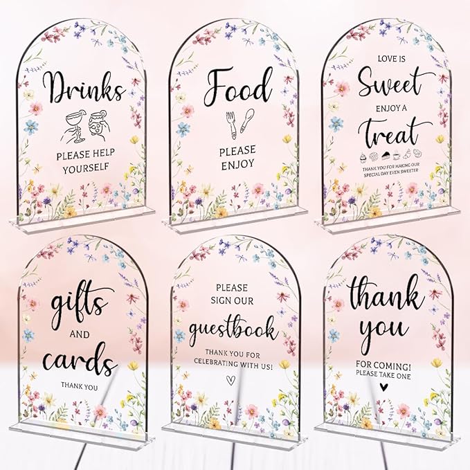 6 Pcs Wedding Decor, Ceremony Sign, Wedding Sign by Unknown