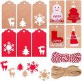100 Pack Kraft Paper Christmas Gift Tags， Xmas Kraft Gift Tags by WesGen