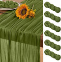 Olive Green Cheesecloth Table Runner 6 Pack Fall Table Runners Boho Gauze 120 by DeZerlor