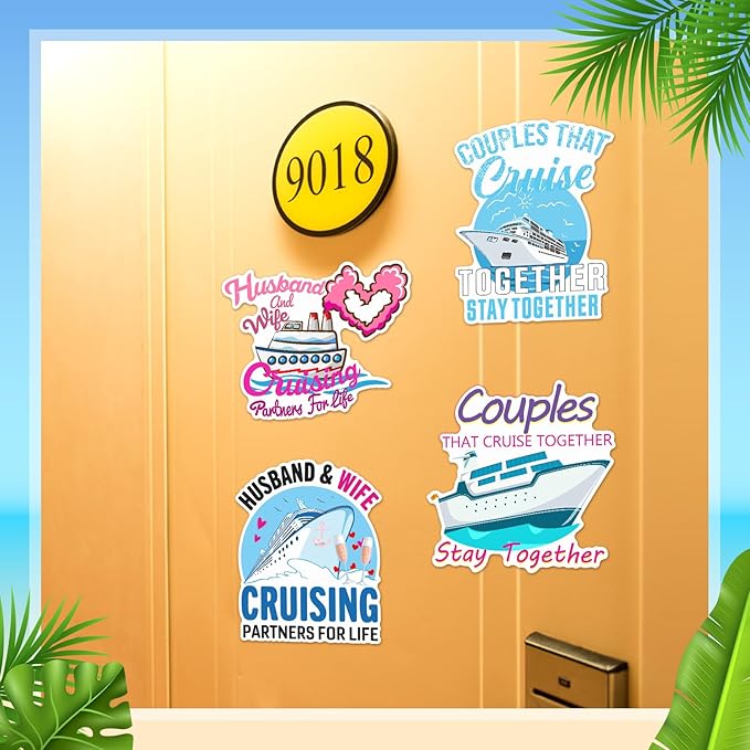 Hoteam 4 Pcs Couples Cruise Door Decorations Magnetic Husband and Wife Cruise - Image 6