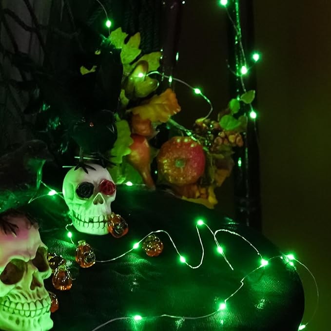 HXWEIYE 6 Pack Green Fairy Lights Battery Operated, 7ft 20LED Mini Fairy String - Image 3