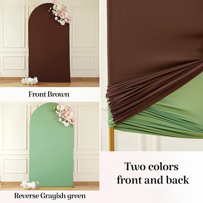 Brown Green Arch Backdrop Cover - Image 4