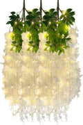 12 Pack White Wisteria Hanging Flowers Garland by Luerbi