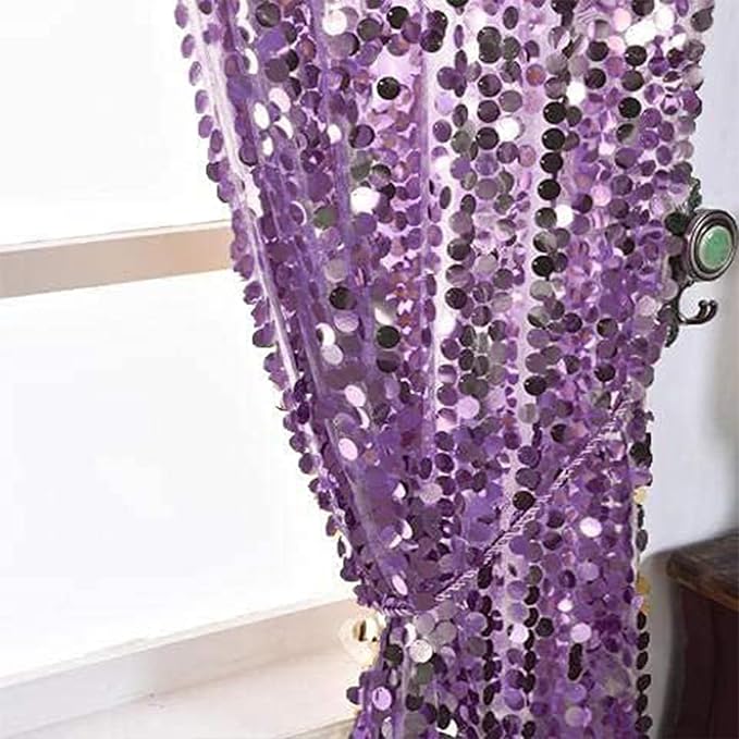 9x9FT Big Sequin Purple Backdrop Curtains, Sequin Photo Backdrop Payette - Image 7