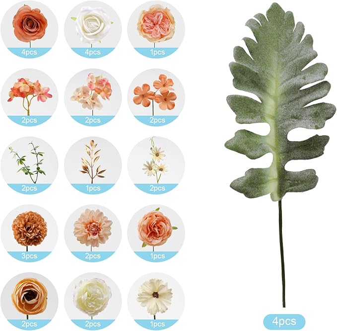 Artificial Flowers Combo for DIY Wedding Bouquets Combo Centerpieces - Image 6