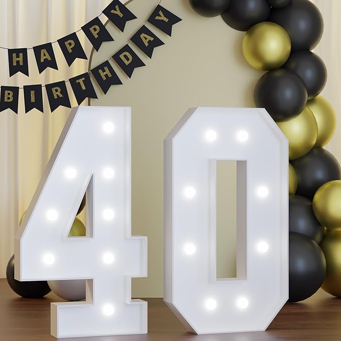 3FT Marquee Numbers 40, Happy 40th Birthday Decorations - Image 6