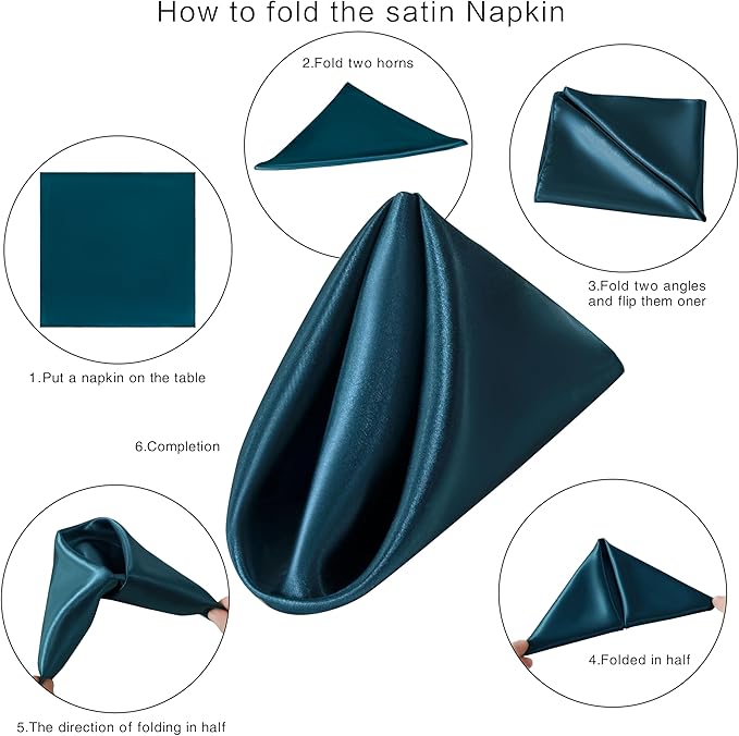 36 Pack Square Satin Dinner Napkins, 16x16 Inches Silky Soft Smooth Table Cloth - Image 7