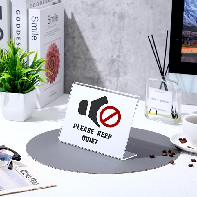 Vicenpal 200 Pcs 7x5 Inch Clear Acrylic Sign Holder Plastic L-shape Vertical - Image 7