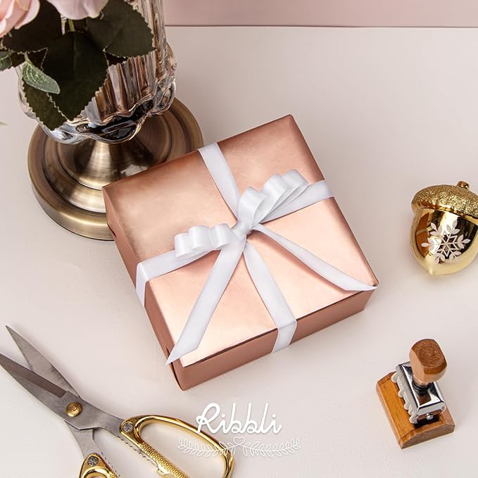 Ribbli White Satin Ribbon Double Faced Satin 1/2 Inch x Continuous 100 - Image 2