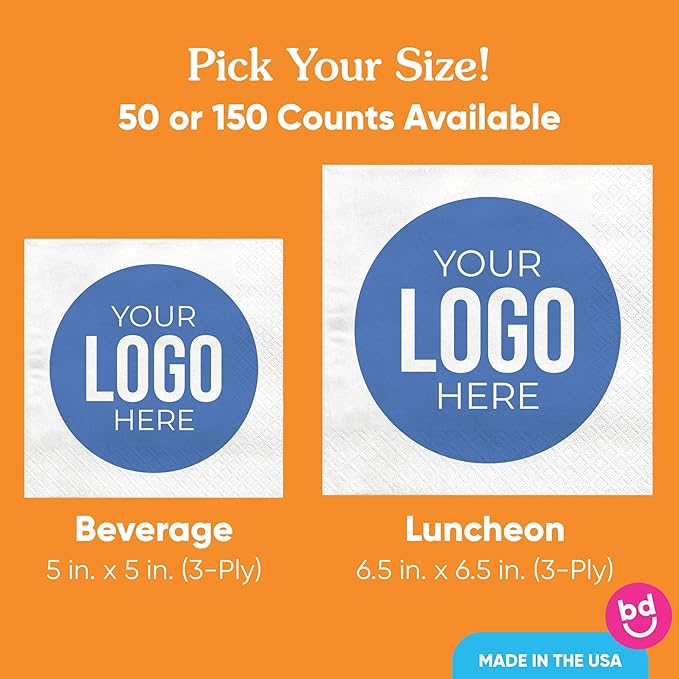 Big Dot of Happiness Custom Logo Party Napkins, Personalized Corporate Branded - Image 4
