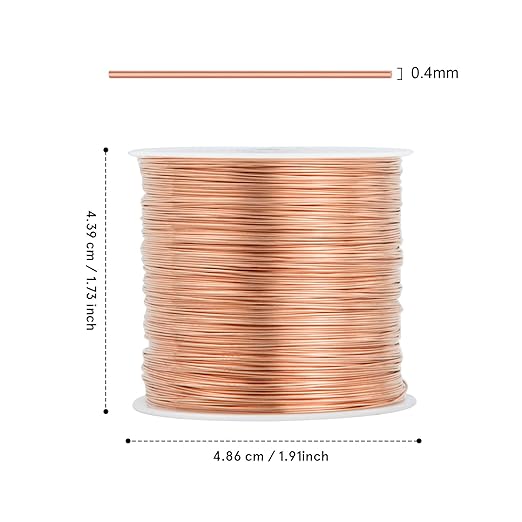 Cadikez 26 Gauge Rose Gold Plated Brass Jewelry Making Wire 100M/0.4mm Soft - Image 3
