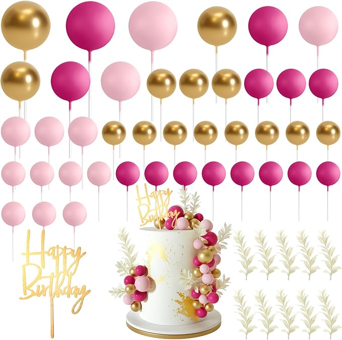 MIAHART Ball Cake Toppers Boho Grass Cake Topper Ball Cake Insert Decoration by MIAHART