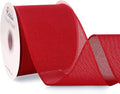 Ribbli Red Burlap Wired Ribbon, 4” Inch x Continuous 20 Yard, Wired Edge Ribbon by Ribbli