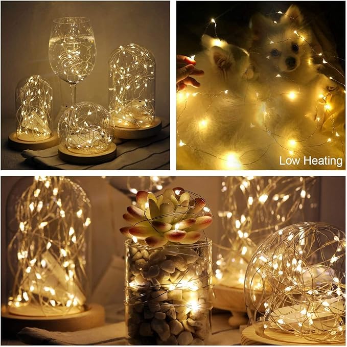 10 Pack Fairy Lights Battery Operated - 7ft 20 LED Twinkle Lights Copper Wire - Image 3