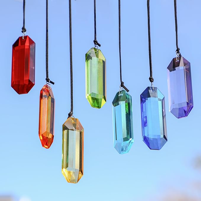 HDCRYSTALGIFTS 7pcs Crystal Suncatcher Prisms 3'' Indoor Window Hanging - Image 4