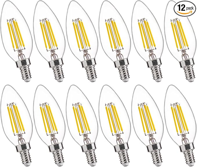 FLSNT 5000K Daylight B10 Dimmable LED E12 Candelabra Bulbs, 40W Equivalent LED by FLSNT