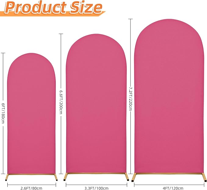 Wedding Arch Covers Arch Backdrop Cover Arch Stand Covers 7.2FT 6.6FT 6FT Set - Image 2