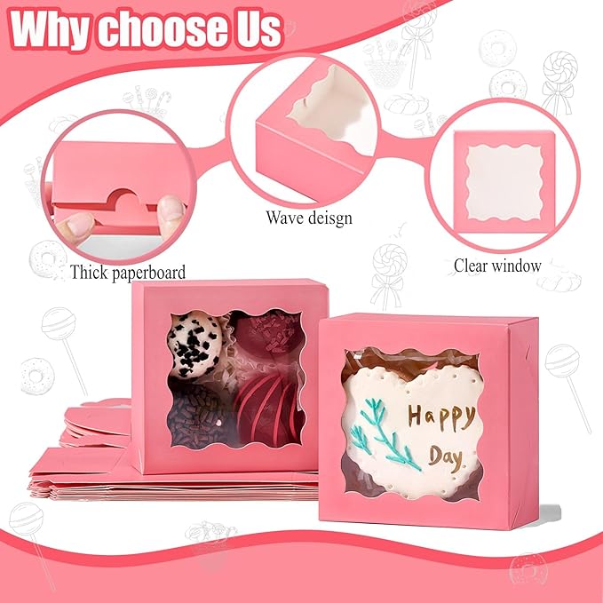 RomanticBaking 3 ¼" x 3 ¼" x 1 ½" 100PCS Chocolate Truffle Boxes - Image 3
