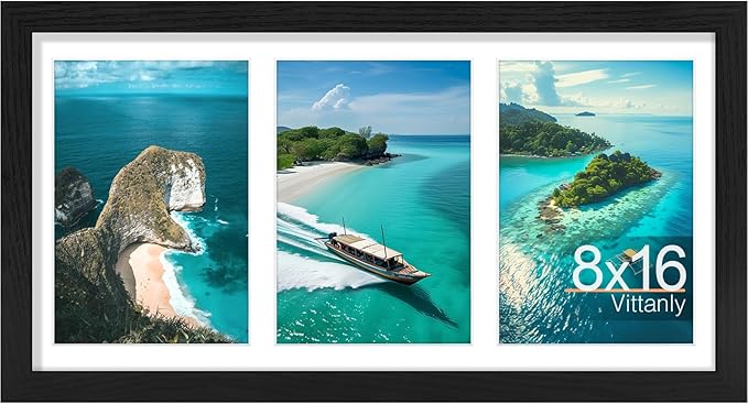 Vittanly 8x16 Collage Picture Frame, Displays 3Pcs 5x7 Pictures by Vittanly