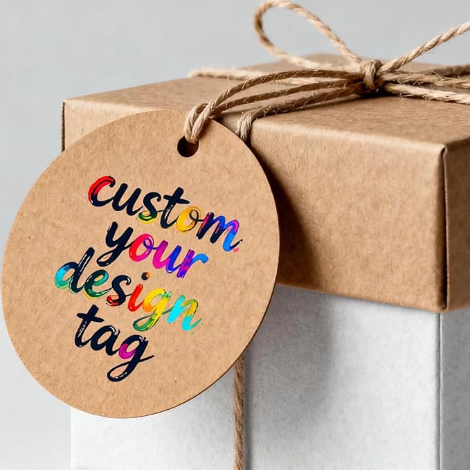 Custom Brown Kraft Paper Tags, Personalized Your Logo and Text Price Hang Tags - Image 4