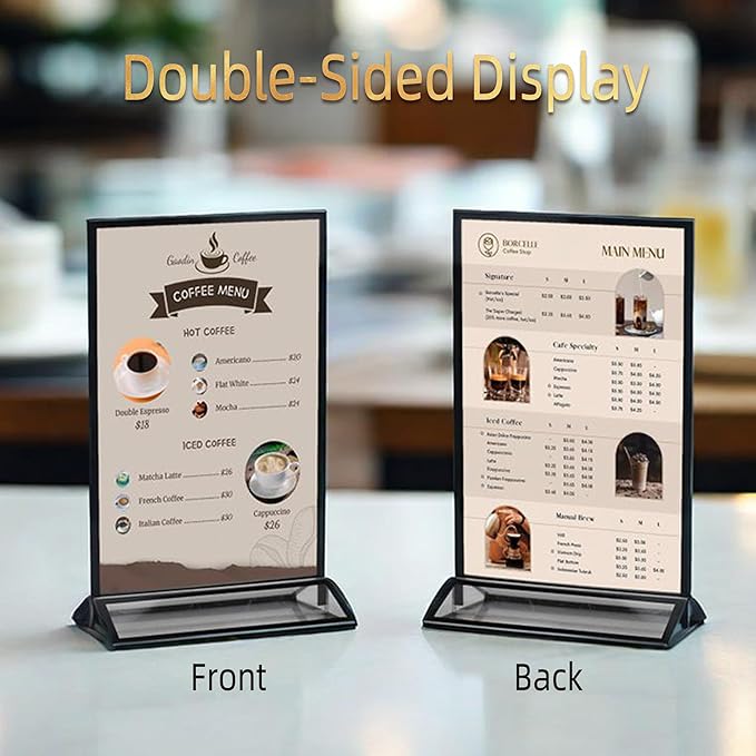 5x7 Inches Clear Picture Frames 6 Pack Acrylic Sign Holders, Double-sided Menu - Image 6