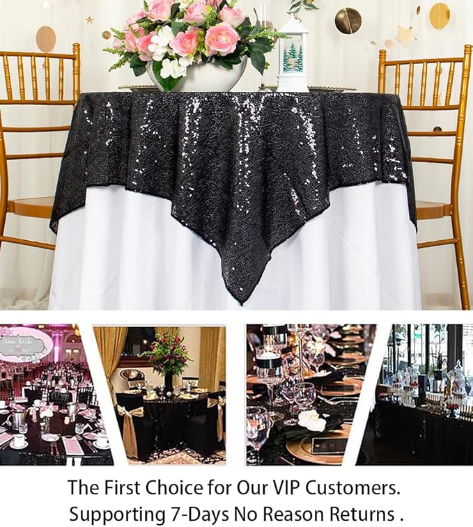 ShinyBeauty Sequin Tablecloth Table Linen Table Cover Table Overlays - Image 5