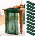 Emerald Green Cheesecloth Table Runner 10 Pack Fall Table Runners Boho Gauze by DeZerlor