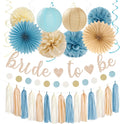 Light-Dusty Blue Beige-Champagne Bridal-Shower Party-Decorations by Burgleda