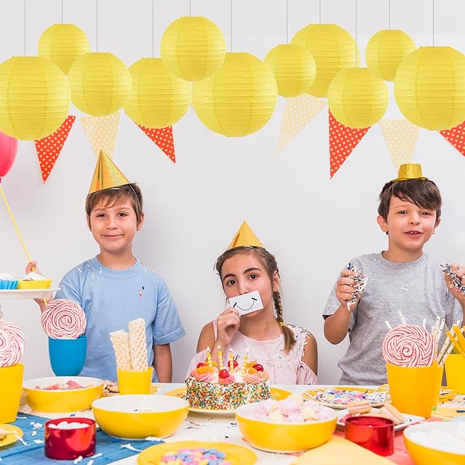 12Pcs Round Paper Lanterns Assorted Sizes - Image 5