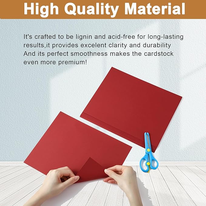120 Sheets Dark Red Cardstock 8.5 x 11 Craft Paper, 92lb Christmas Red Card - Image 4