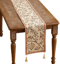 ISAENNE Designer Elegant Linen Floral Extra Long Table Runner 118 Inches by Isaennehomedecoration