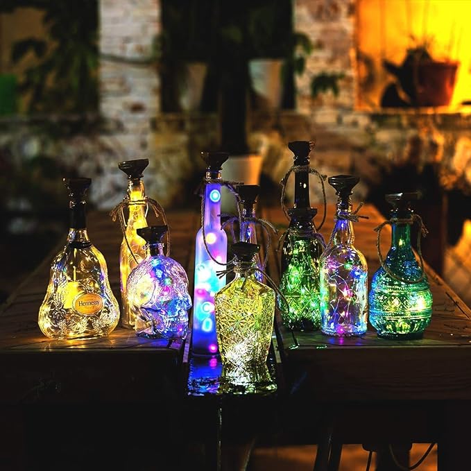 YJFWAL Upgraded 12 Pack Solar Wine Bottle Lights, 20 LEDs Waterproof Copper - Image 7