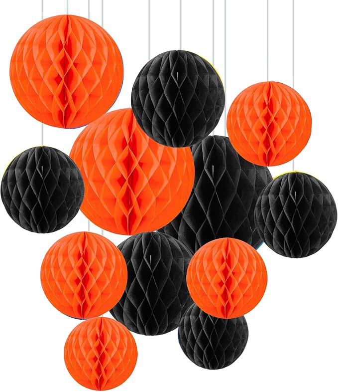ZOOYOO 12Pcs 6" 10" Honeycomb Balls Decorations Hanging Tissue Paper Pom Poms by ZOOYOO