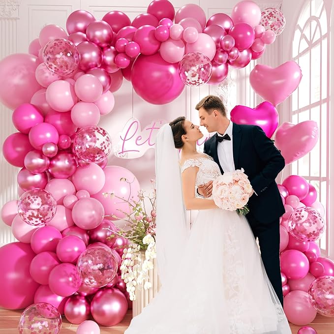 Hot Pink Balloon Garland Arch Kit - Image 7