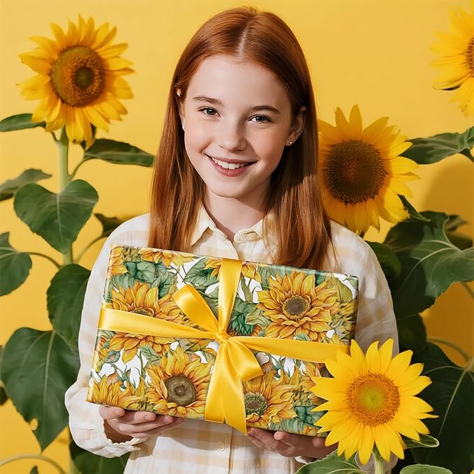 RUSPEPA Sunflower Wrapping Paper Roll - Image 6