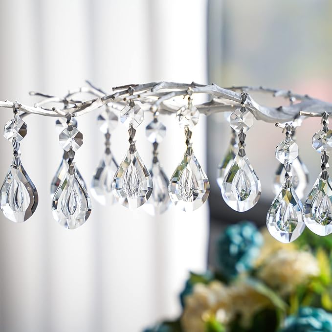 20pcs 38mm Crystal Loquat Shape Chandelier Replacement, Hanging Clear Glass - Image 7