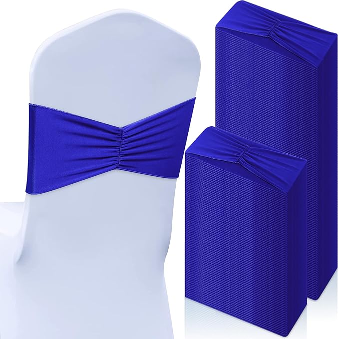 Moukeren 100 Pcs Spandex Chair Sashes Bows Bands Slider Sashes by Moukeren