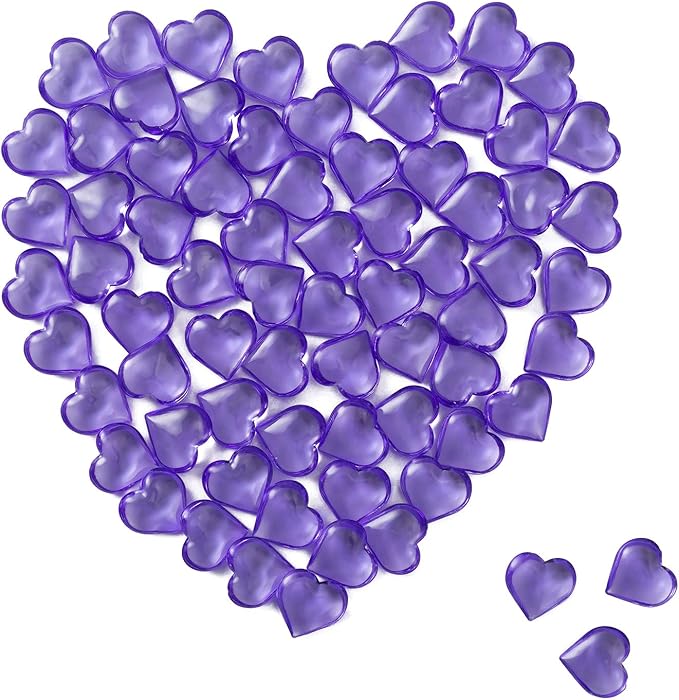 Red Acrylic Heart Translucent Hearts Shaped Crystals Gems by Homtable