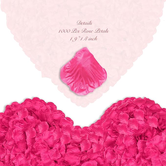 1000Pieces Rose Petals, Artificial Flower Petals Fake Rose Petals - Image 2