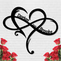 Custom Infinity Metal Sign, Personalized Metal Name Sign Engagement Wedding by Monlyey