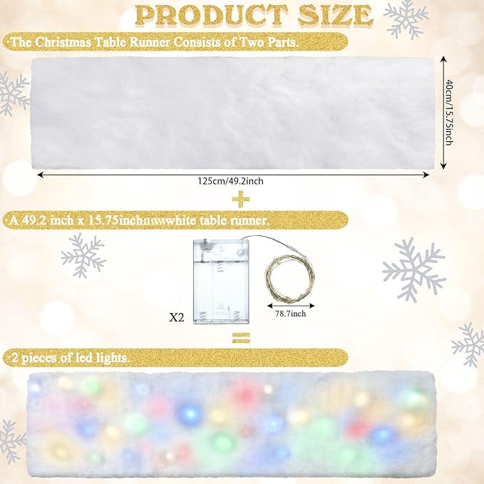 Jetec LED Christmas Fake Snow Blanket - Image 2