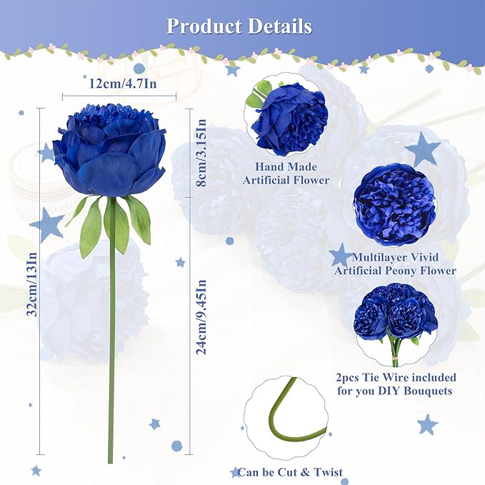 U'Artlines Artificial Peony Silk Flower - Image 3