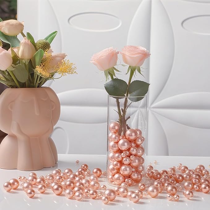200 Pcs Vase Filler Beads Rosegold Pearl Beads - Image 2