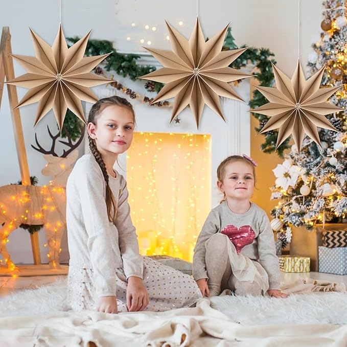 Easy Joy 3Pcs Boho Paper Landern Star - Image 5