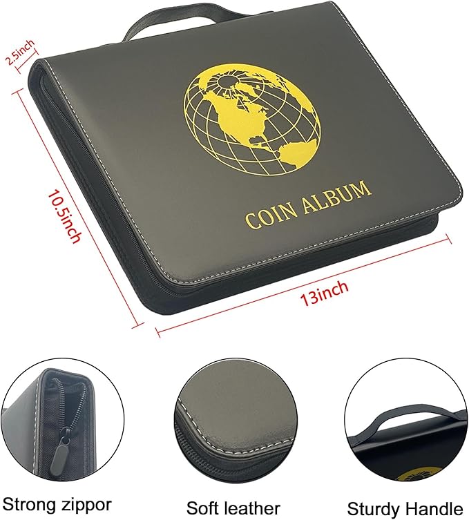 321 Pockets Fireproof Coin Collection Holder Album Book - Image 3