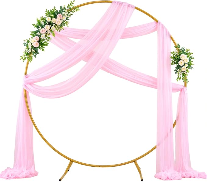 Wedding Arch Draping Fabric Backdrop 1 Panel 30" x 19Ft Pink Drapes Curtains - Image 5