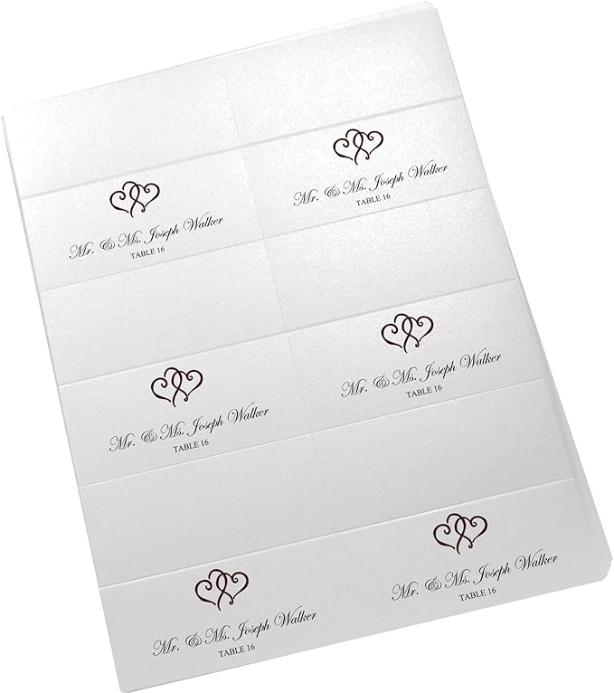 Linked Hearts Printable Place Cards, Laser & Inkjet Printers - Image 4