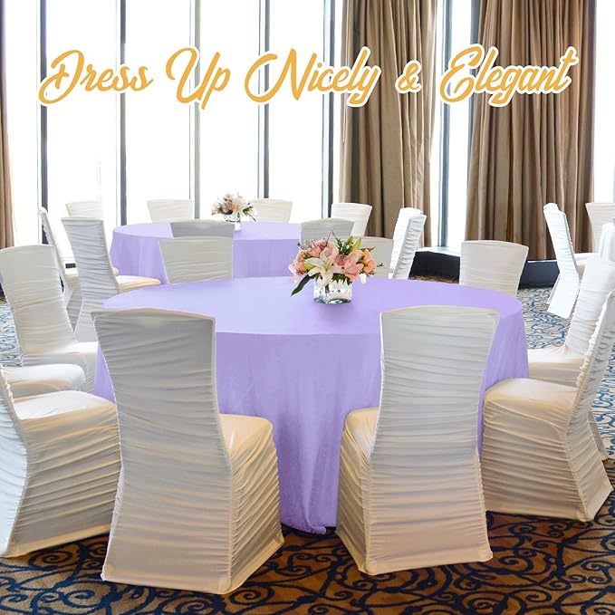 BRILLMAX 10 Pack Lavender Round Tablecloths 90 Inch - Image 8