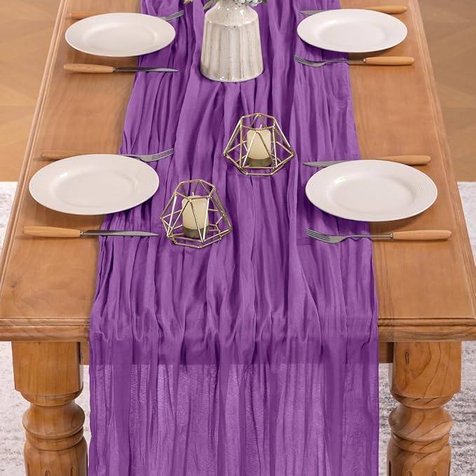 MLMW Fuschia Table Runner Cheesecloth Boho Cheese Cloths 160 inch Gauze Rustic - Image 4